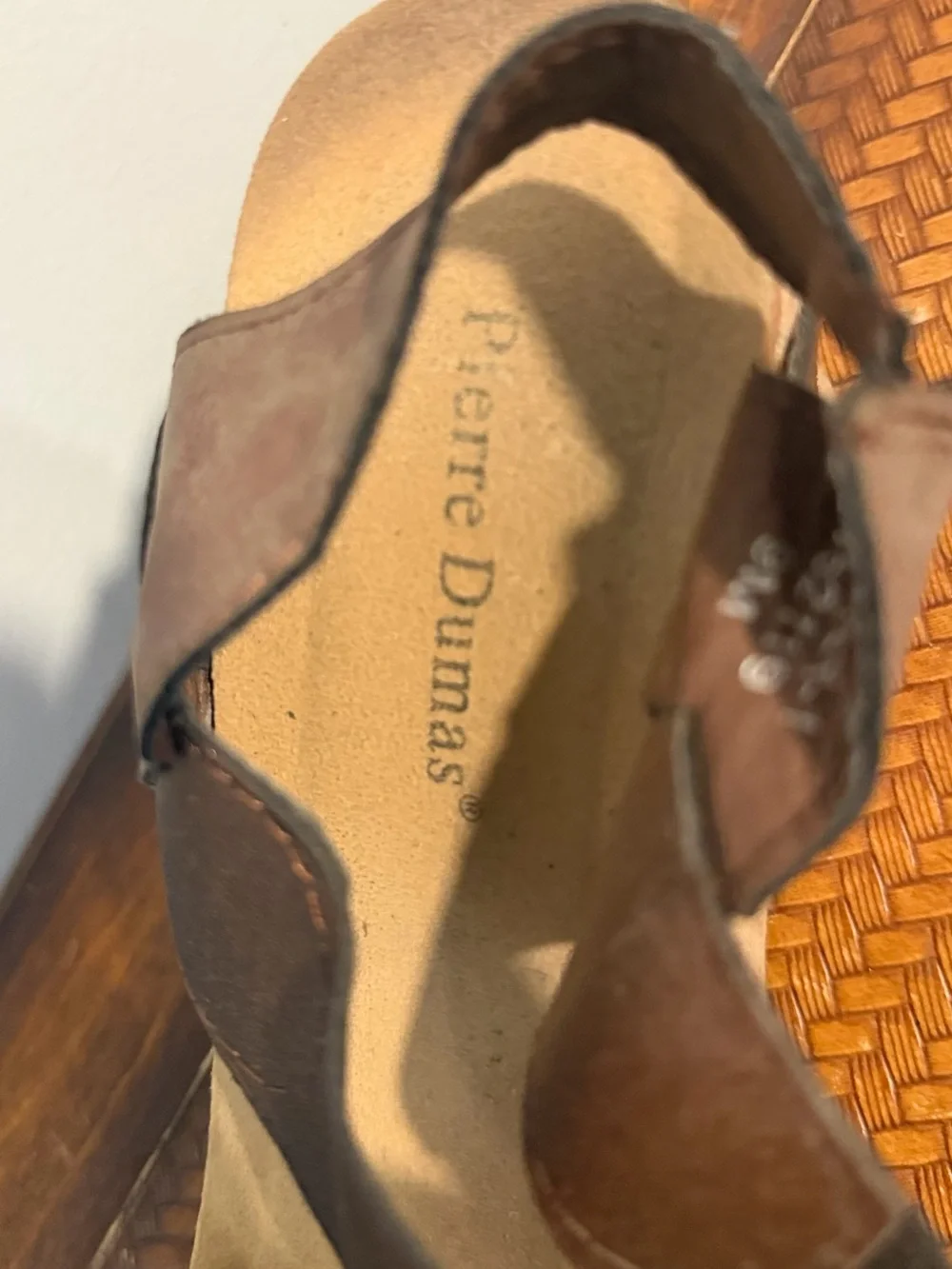 Pierre Dumas Metallic Bronze Platform Wedge Sandals